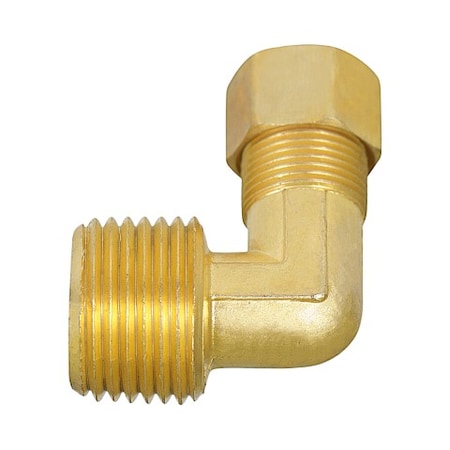 Everflow 3/8 O.D. COMP x 1/2 MIP Reducing 90 Degree Elbow Pipe Fitting, Lead Free Brass C69R-3812-NL